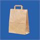9407926  Papir bæreposer brune med flate håndtak 260x155x340 mm | 16 liter | 90 gr. brun